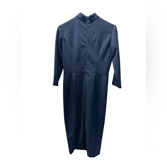 Donna Morgan Navy Long Sleeve Dress - Picture 4 of 7
